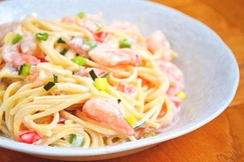 Cheesy Creamy Shrimp Spaghetti