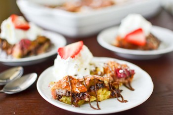 Strawberry, Banana & Nutella Bread Pudding