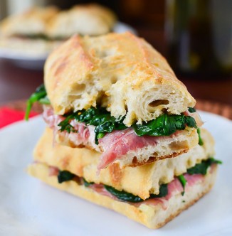 Prosciutto Manchego Sandwich with Spinach and Fig Preserves
