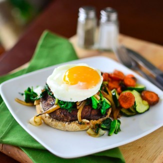 Open-Faced Portobello Burger