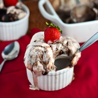 No-Churn Strawberry Fudge-Swirl Ice Cream