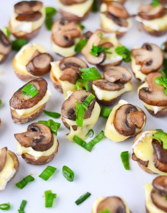 Roasted Potato Bites with Brie & Mushrooms