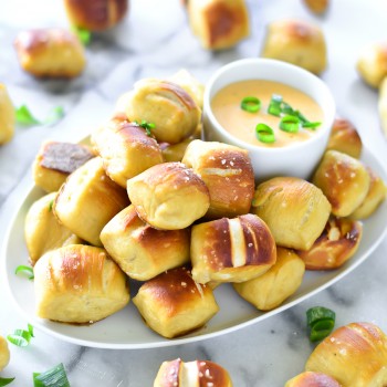 Pretzel Bites with Spicy Beer-Cheese Dip