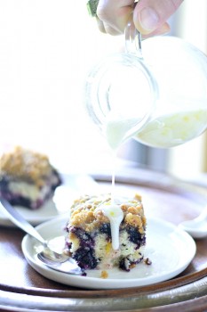 Blueberry Breakfast Cake with Lemon Yogurt Glaze