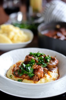 Oxtail Osso Buco with Parmesan Polenta & Dark Chocolate Olive Oil Mini Trifles…and a GIVEAWAY!